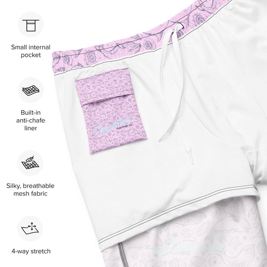 Men's Eco Pink Whale Pod Swim Trunks - One Revolver Surfboards