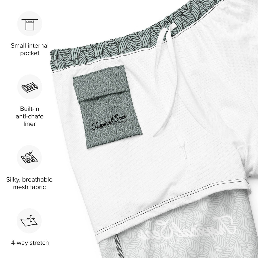 Men's Eco Grey Palm Swim Trunks - One Revolver Surfboards