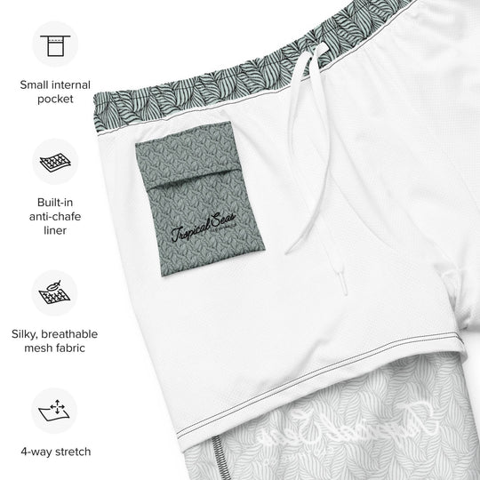 Men's Eco Grey Palm Swim Trunks - One Revolver Surfboards