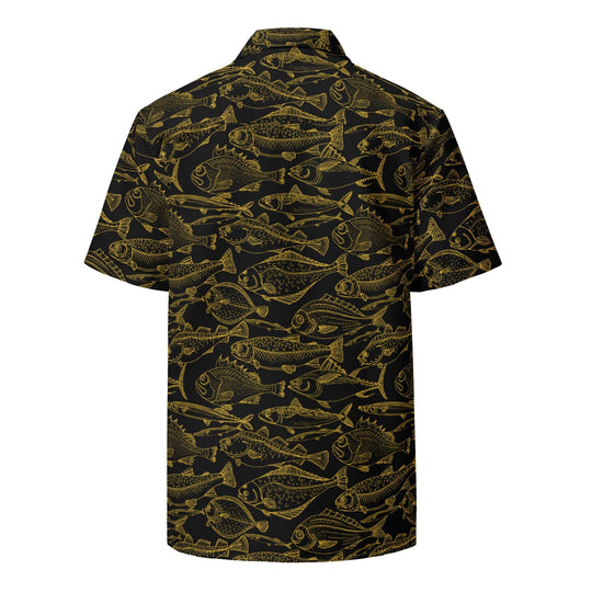Sea of Gold Riches Button Down Hawaiian Shirt - Casual Beach Shirts - One Revolver Surfboards