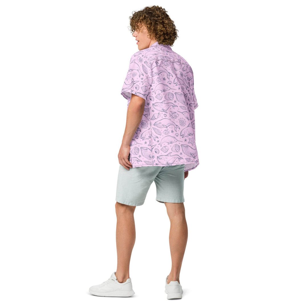 Pink Whale Pod Pattern Hawaiian Shirt – IslandLux Vacation Collection - One Revolver Surfboards
