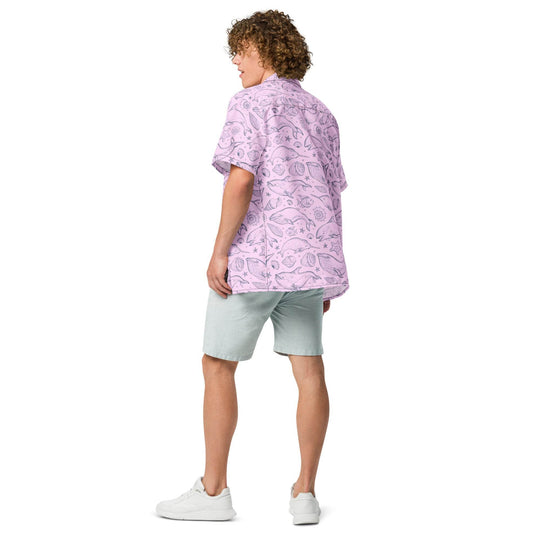 Pink Whale Pod Pattern Hawaiian Shirt – IslandLux Vacation Collection - One Revolver Surfboards