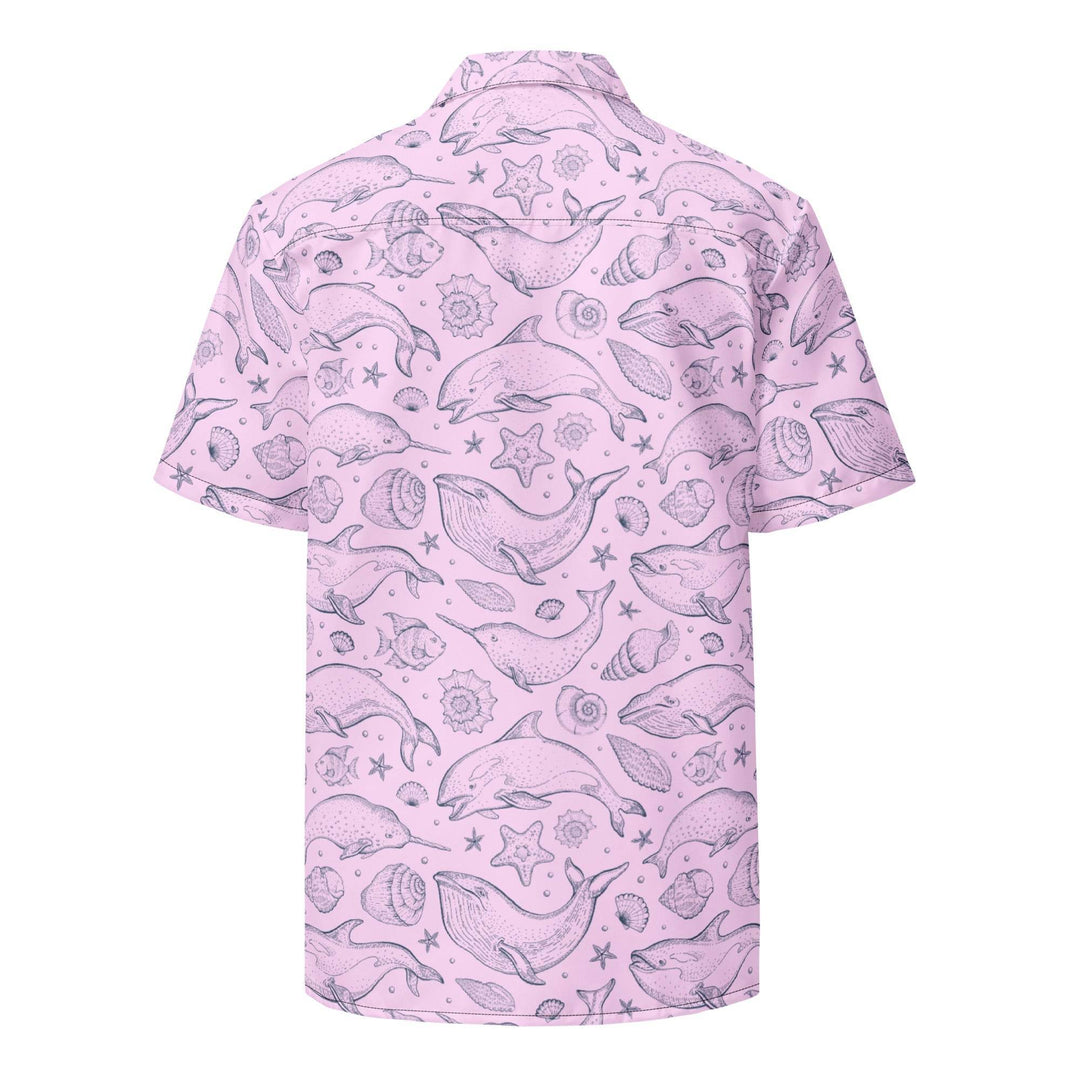 Pink Whale Pod Pattern Hawaiian Shirt – IslandLux Vacation Collection - One Revolver Surfboards