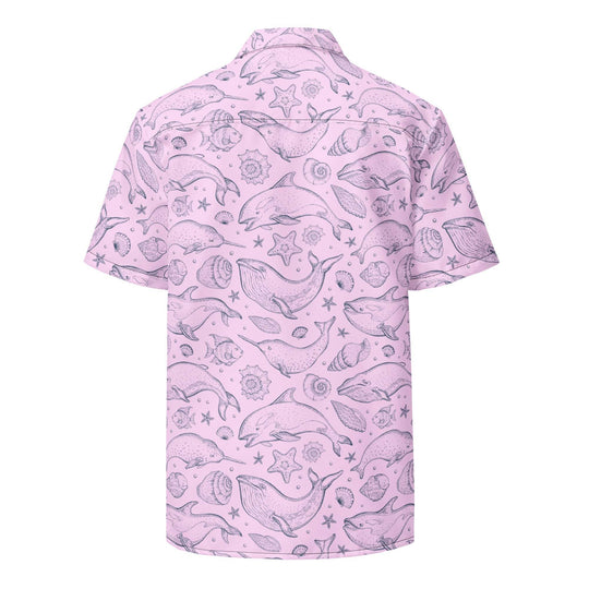 Pink Whale Pod Pattern Hawaiian Shirt – IslandLux Vacation Collection - One Revolver Surfboards