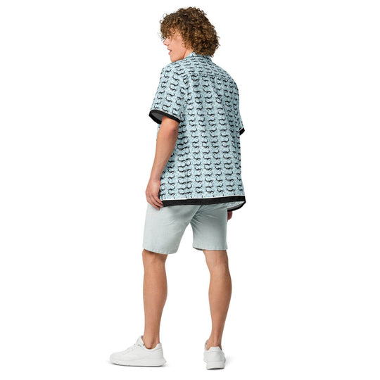 Shark Frenzy Button Down Hawaiian Shirt - One Revolver Surfboards