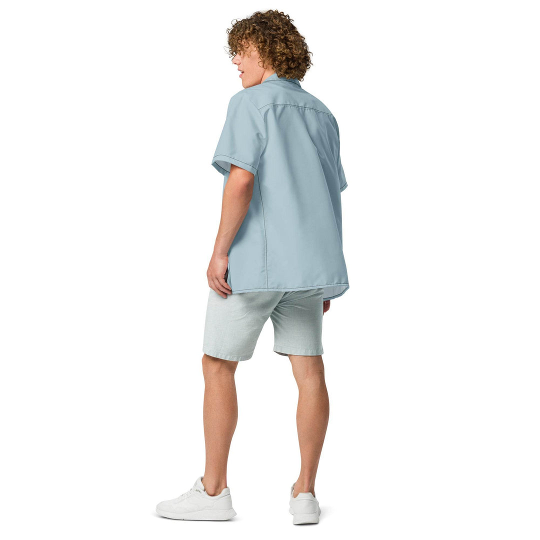 Labelless Shark Skin Blue Button Down Camp Shirt - One Revolver Surfboards