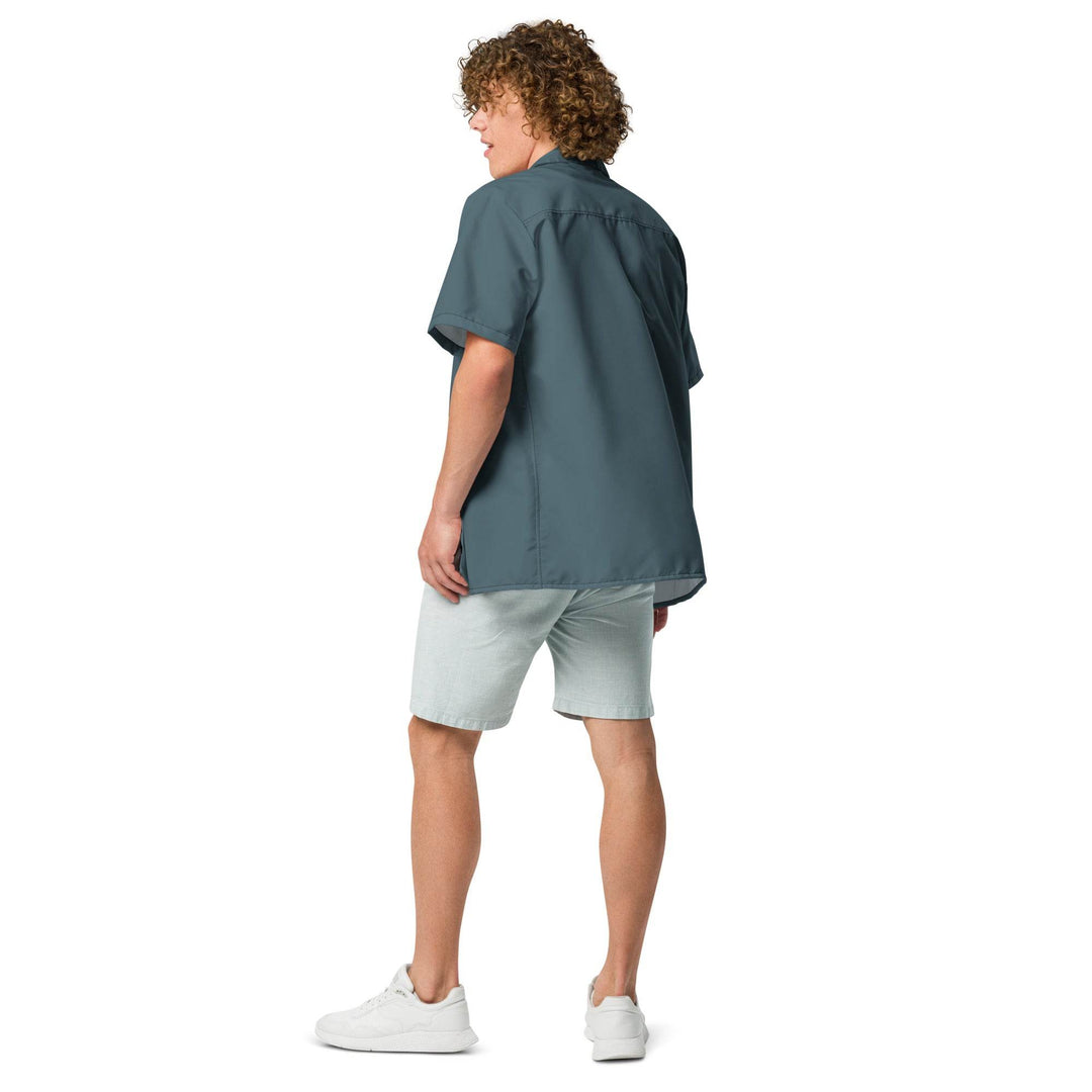 Labelless Stormy Squall Blue Button Down Camp Shirt - One Revolver Surfboards