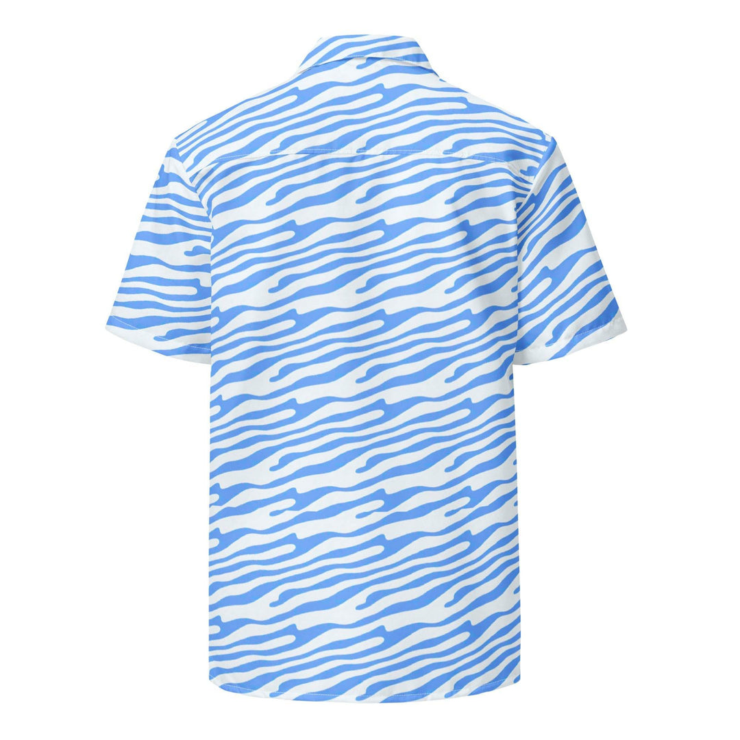 Ocean Blue Button Down Hawaiian Shirt - One Revolver Surfboards