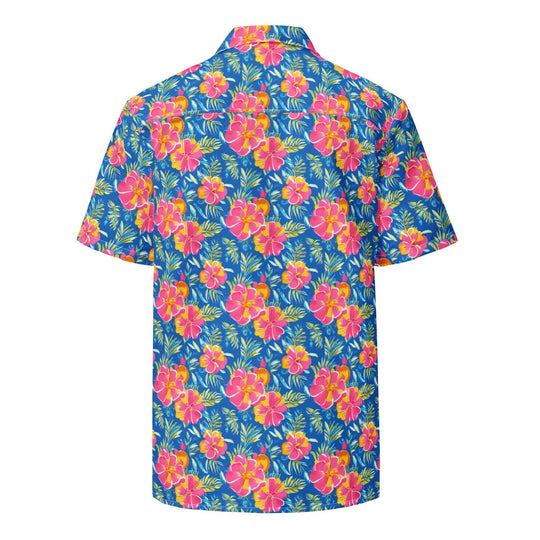 Hibiscus Lagoon Button Down Hawaiian Shirt - One Revolver Surfboards
