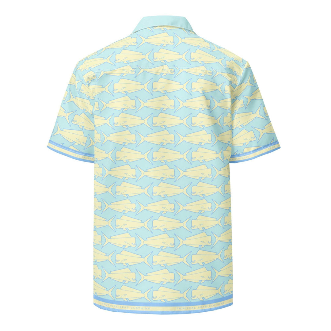 Mahi Mahi Madness Shirt – Performance Button Down Hawaiian Shirt for Men - One Revolver Surfboards