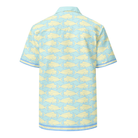 Mahi Mahi Madness Shirt – Performance Button Down Hawaiian Shirt for Men - One Revolver Surfboards