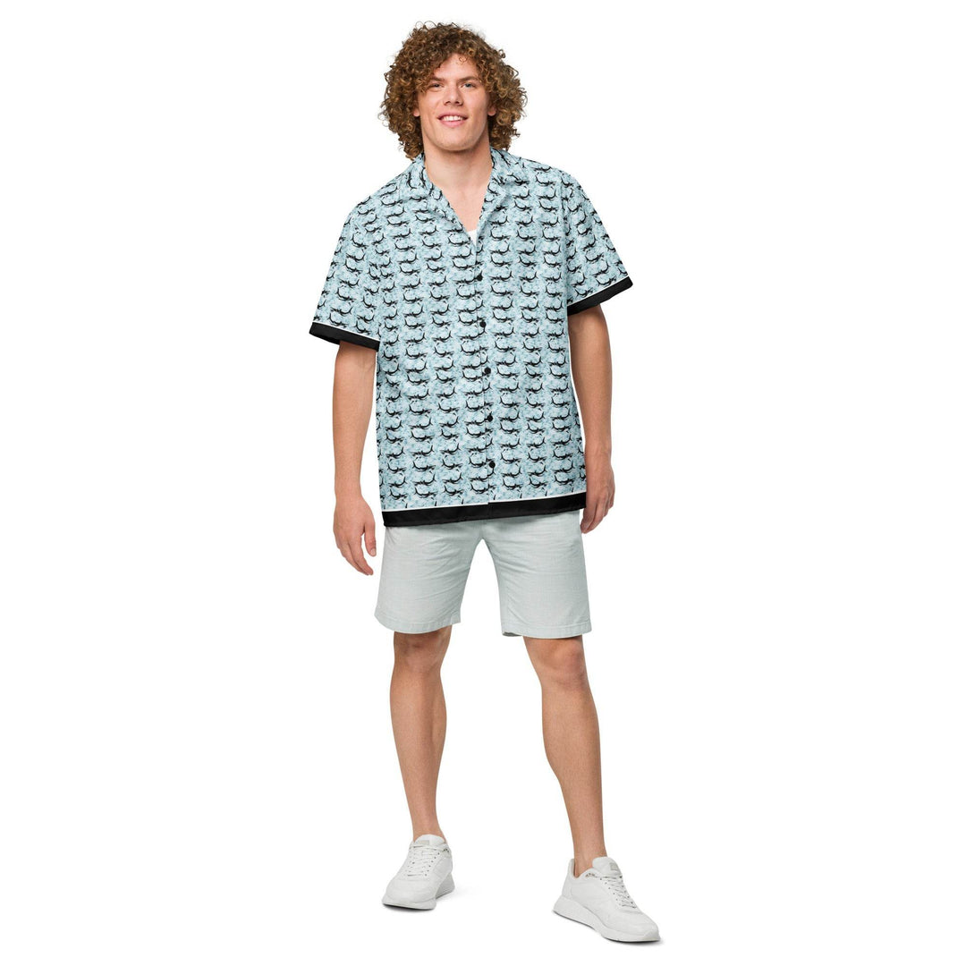 Shark Frenzy Button Down Hawaiian Shirt - One Revolver Surfboards