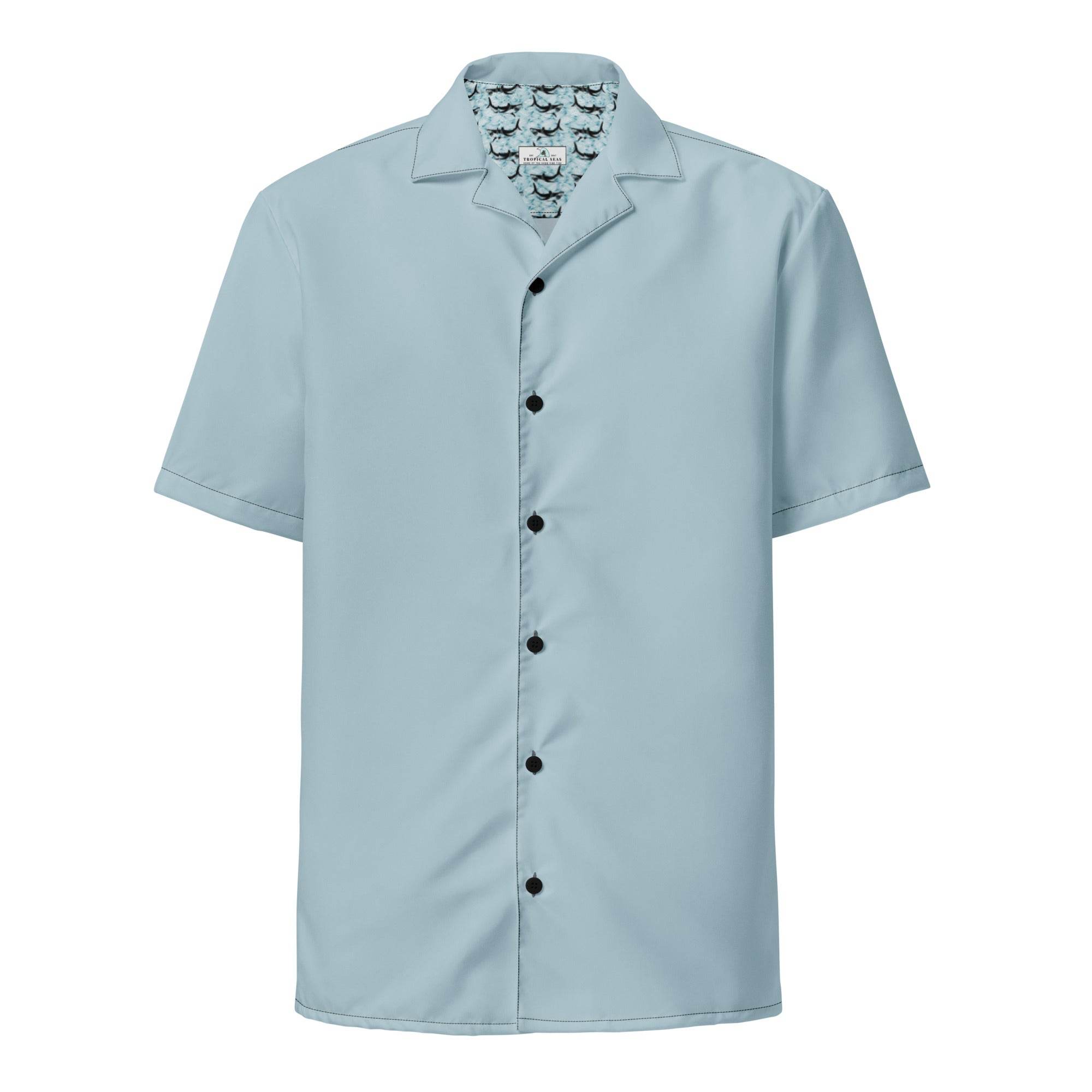 Labelless Shark Skin Blue Button Down Camp Shirt - One Revolver Surfboards