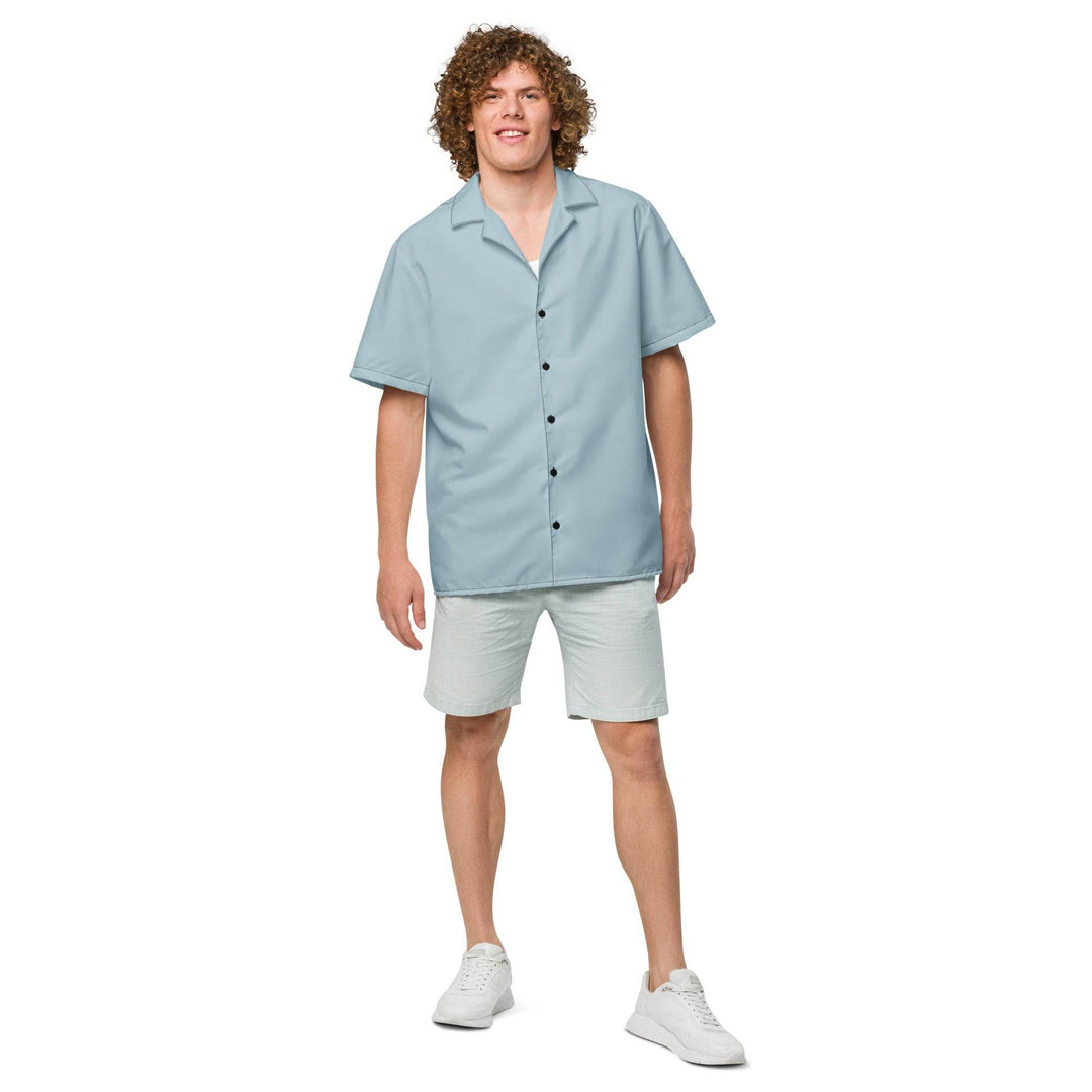 Labelless Shark Skin Blue Button Down Camp Shirt - One Revolver Surfboards
