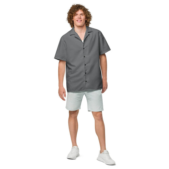 Labelless Shadow Grey Button Down Camp Shirt - One Revolver Surfboards