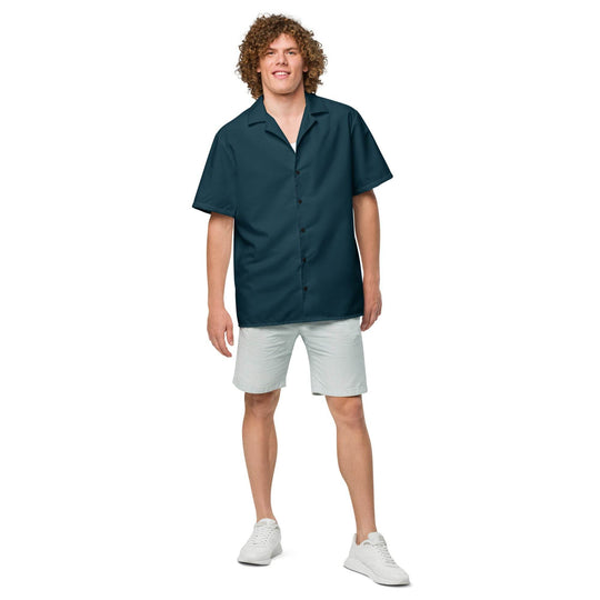 Labelless Dark Seas Blue Button Down Camp Shirt - One Revolver Surfboards