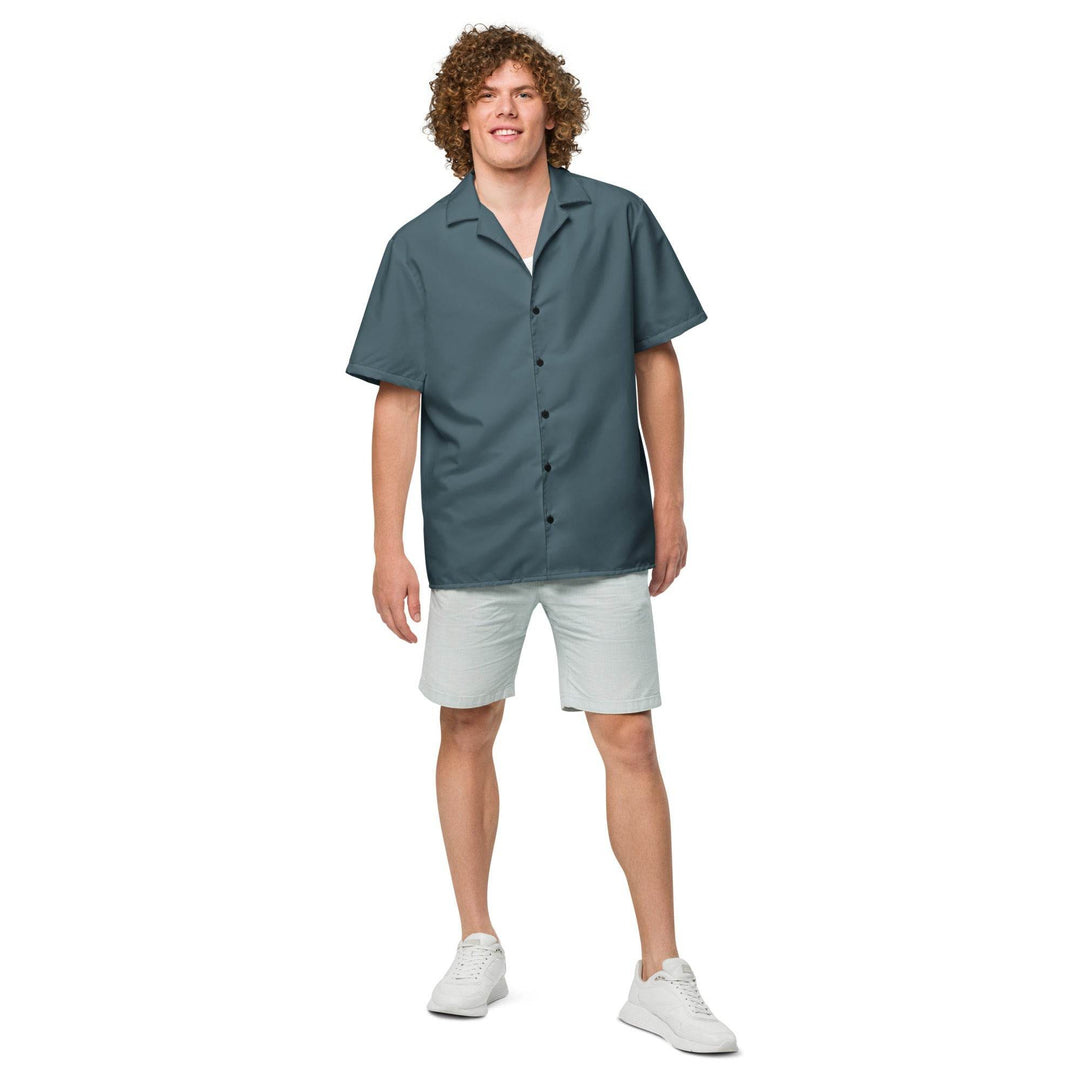 Labelless Stormy Squall Blue Button Down Camp Shirt - One Revolver Surfboards