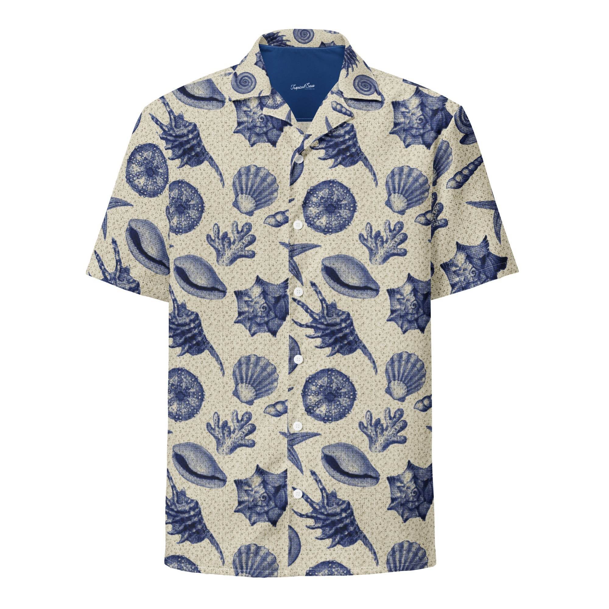 Men’s Vintage Beach Shell Hawaiian Shirt – Lightweight & Sustainable - One Revolver Surfboards