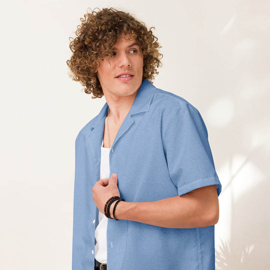 Summer Blues Luxury Performance Button Down Camp Shirt - One Revolver Surfboards