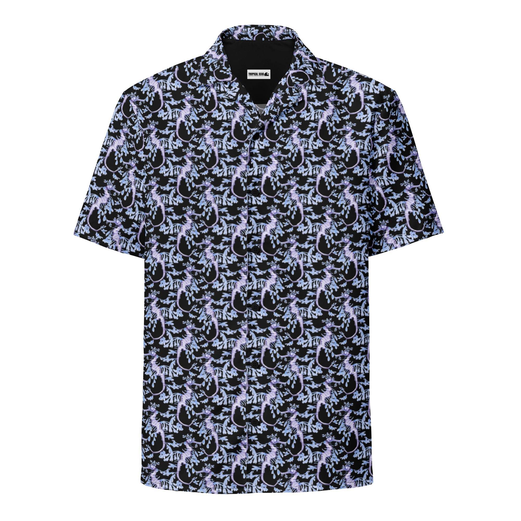 Dark Tide Tropical Black Hawaiian Shirt – Summer Ocean Button-Down - One Revolver Surfboards