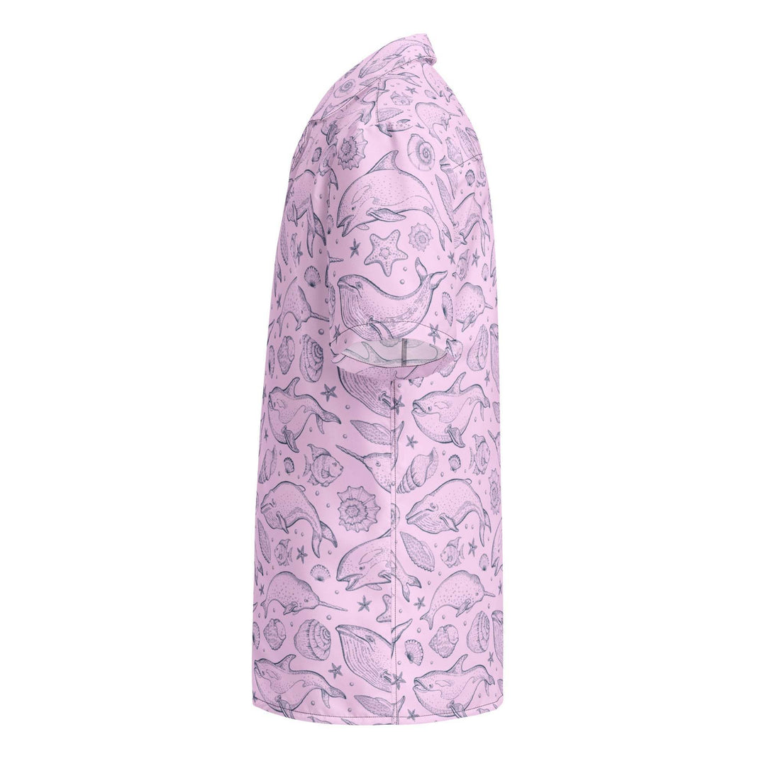 Pink Whale Pod Pattern Hawaiian Shirt – IslandLux Vacation Collection - One Revolver Surfboards