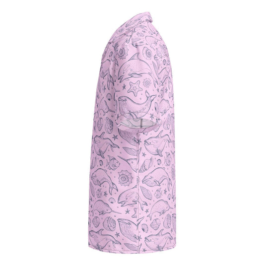 Pink Whale Pod Pattern Hawaiian Shirt – IslandLux Vacation Collection - One Revolver Surfboards