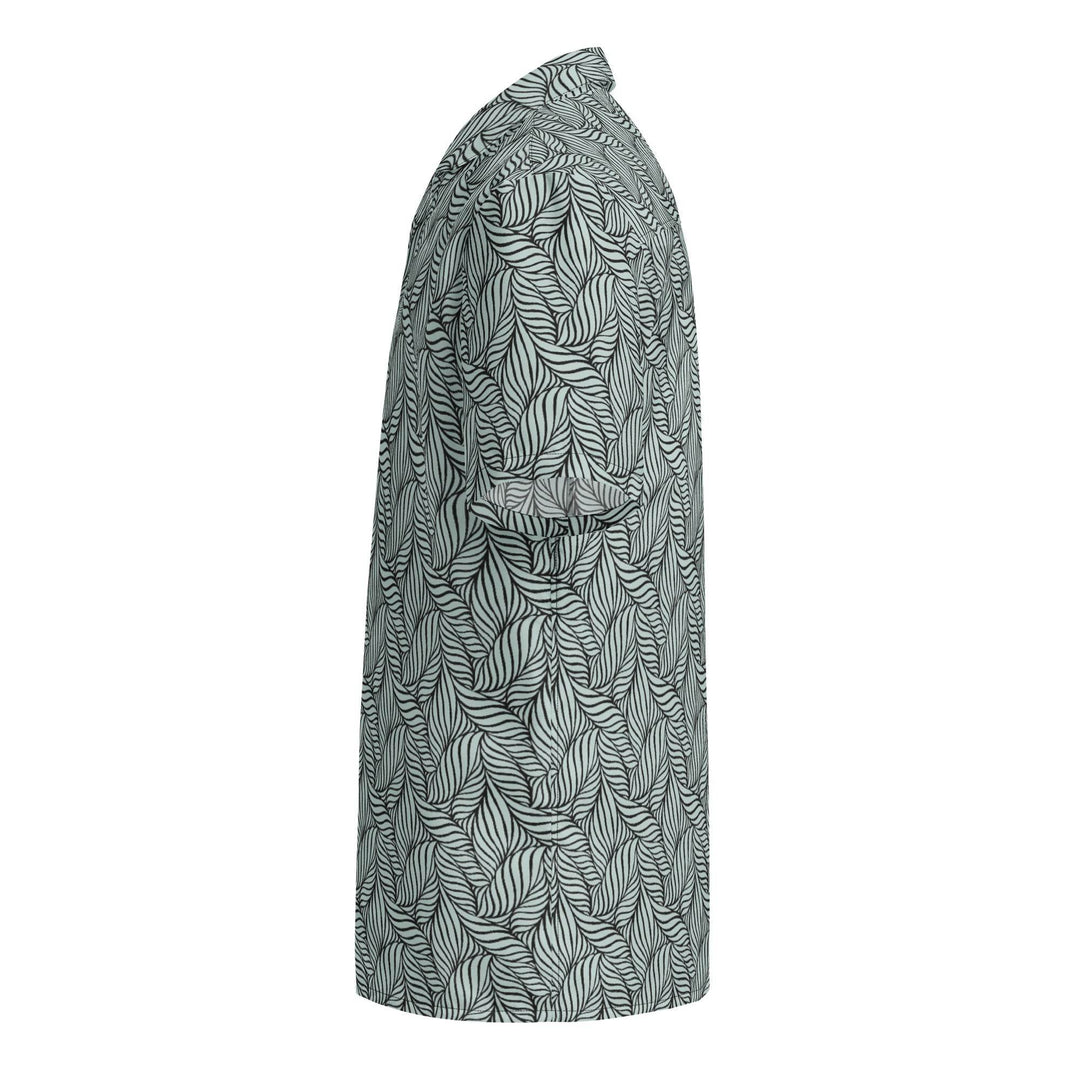 Grey Palm Button Down Hawaiian Shirt - One Revolver Surfboards