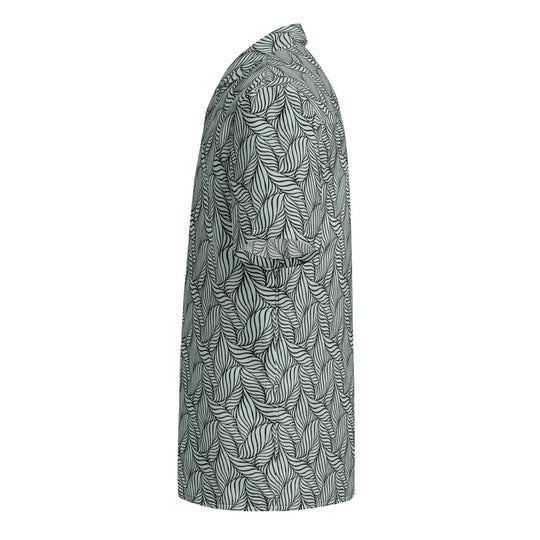 Grey Palm Button Down Hawaiian Shirt - One Revolver Surfboards