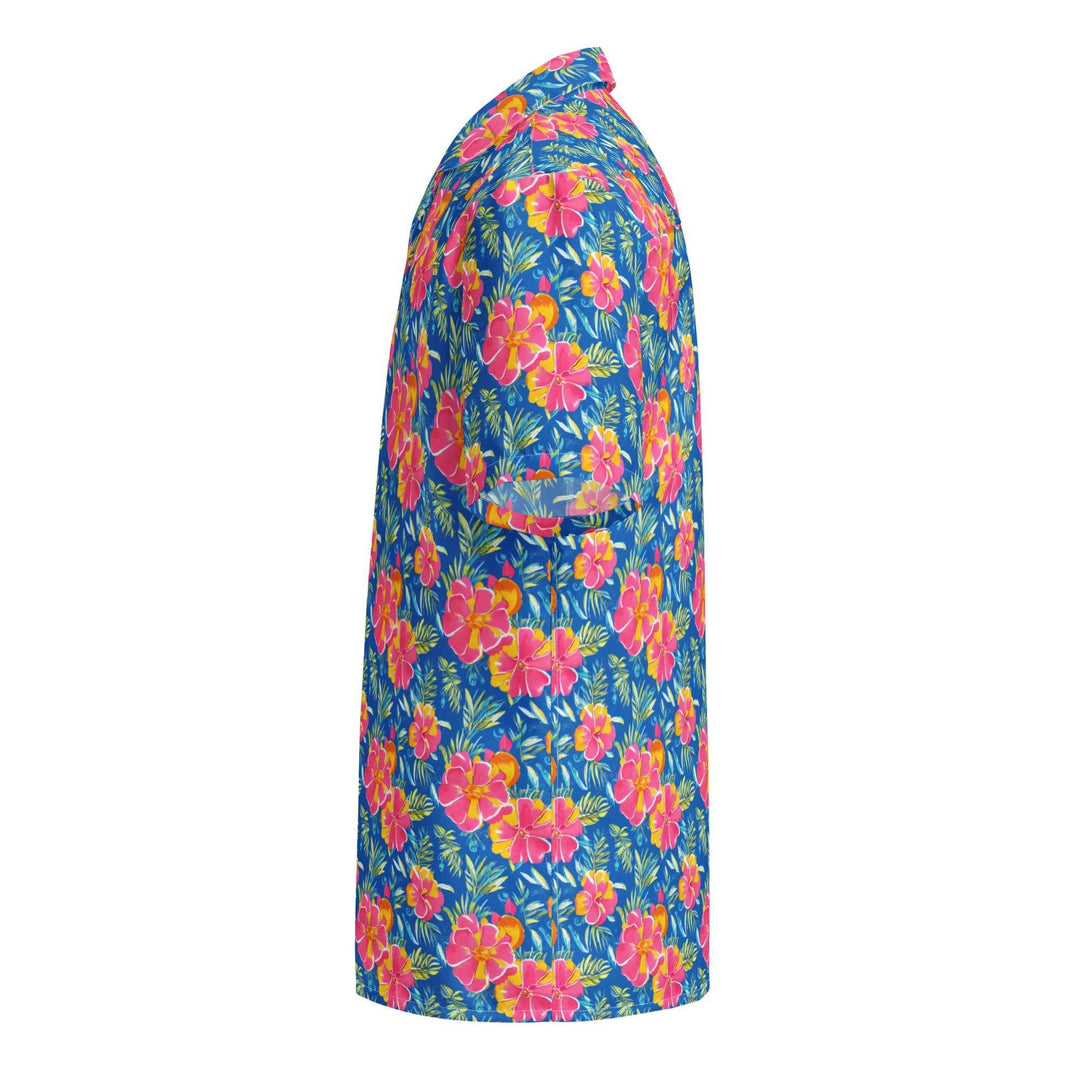 Hibiscus Lagoon Button Down Hawaiian Shirt - One Revolver Surfboards