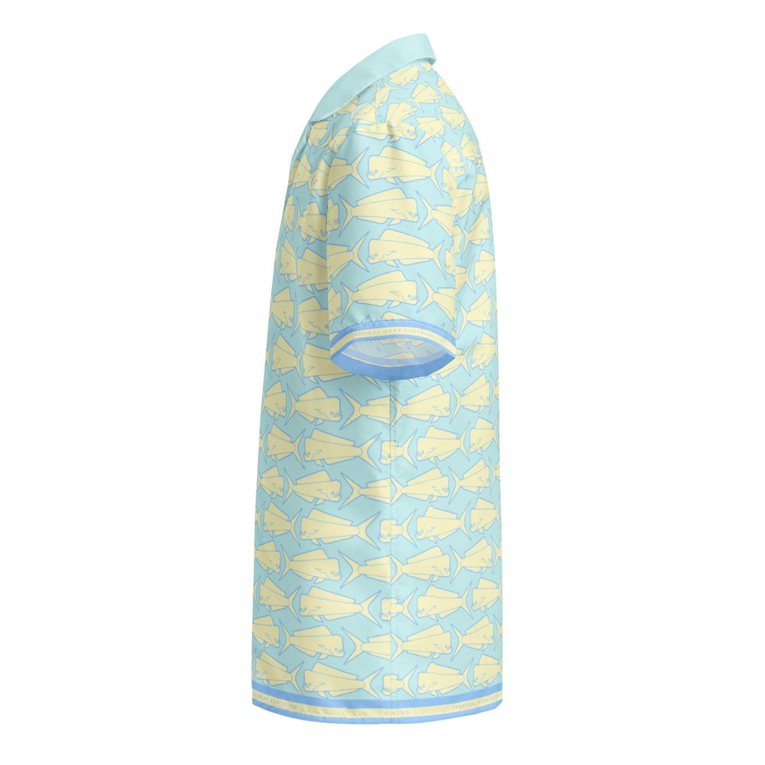 Mahi Mahi Madness Shirt – Performance Button Down Hawaiian Shirt for Men - One Revolver Surfboards