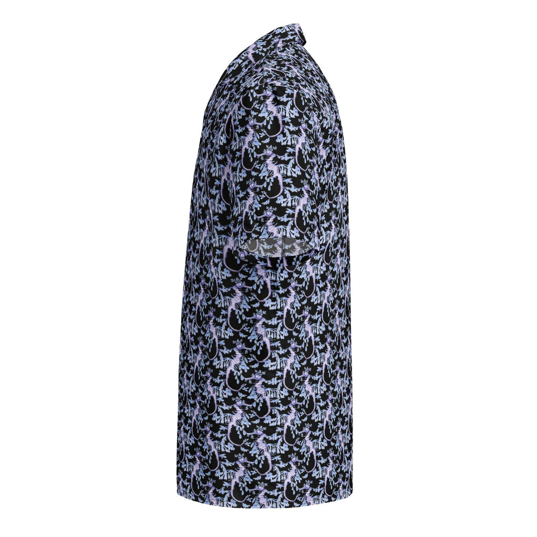 Dark Tide Tropical Black Hawaiian Shirt – Summer Ocean Button-Down - One Revolver Surfboards