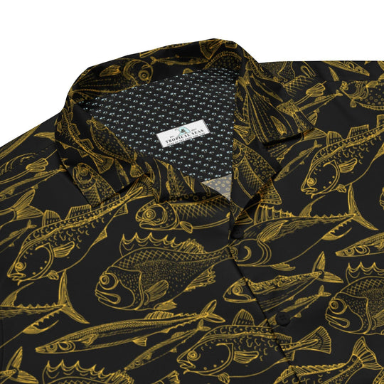 Sea of Gold Riches Button Down Hawaiian Shirt - Casual Beach Shirts - One Revolver Surfboards