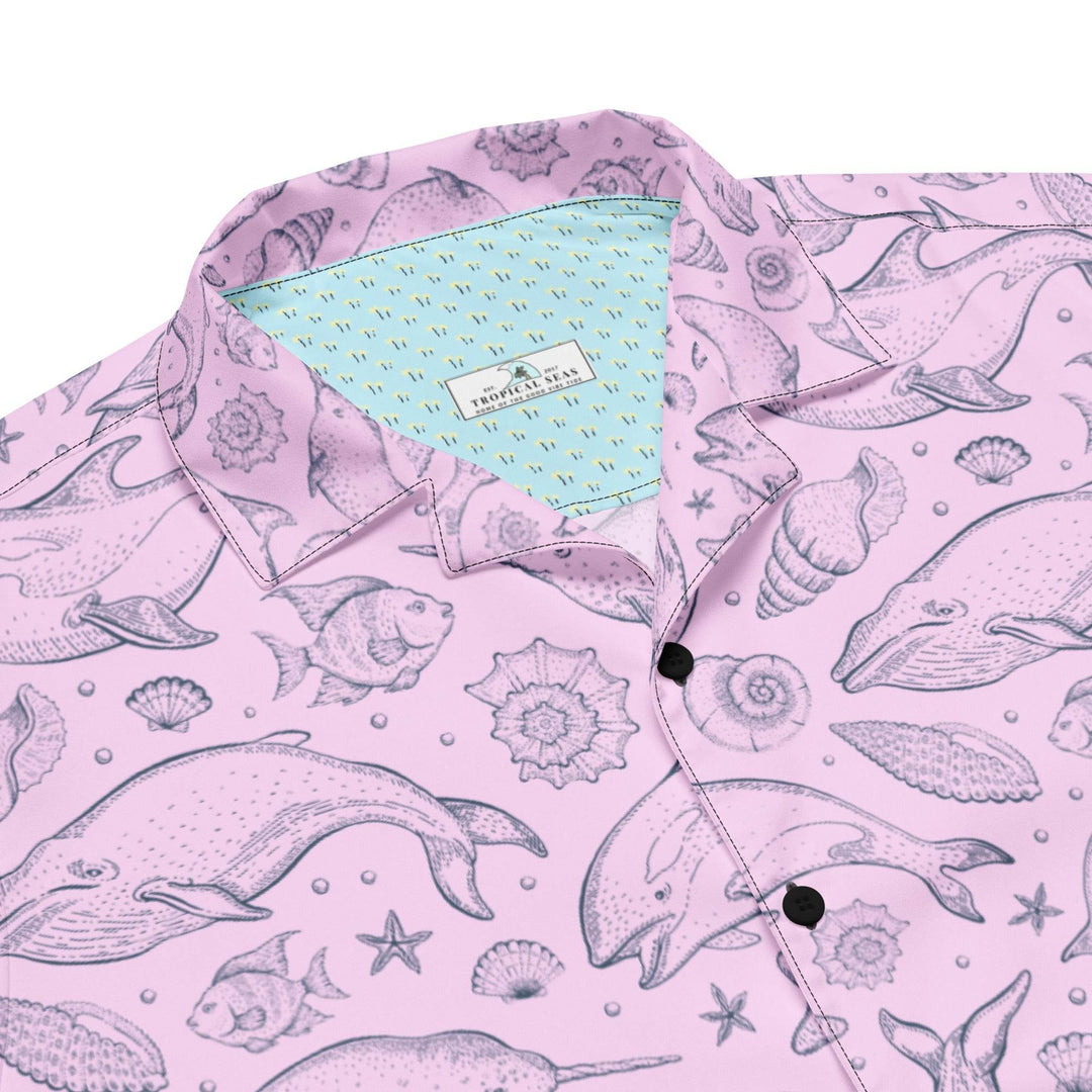 Pink Whale Pod Pattern Hawaiian Shirt – IslandLux Vacation Collection - One Revolver Surfboards