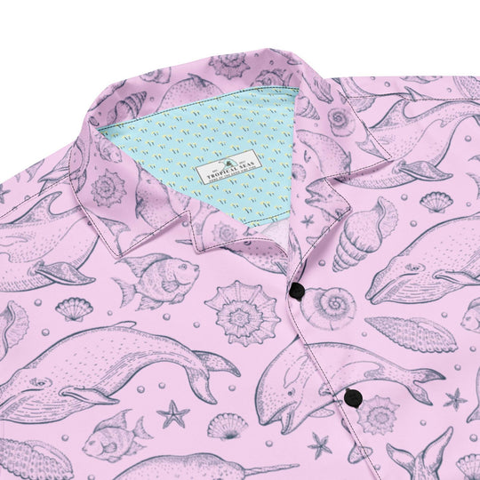 Pink Whale Pod Pattern Hawaiian Shirt – IslandLux Vacation Collection - One Revolver Surfboards