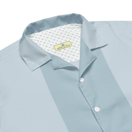 Mako Blue & Gray Button Down Camp Shirt - One Revolver Surfboards