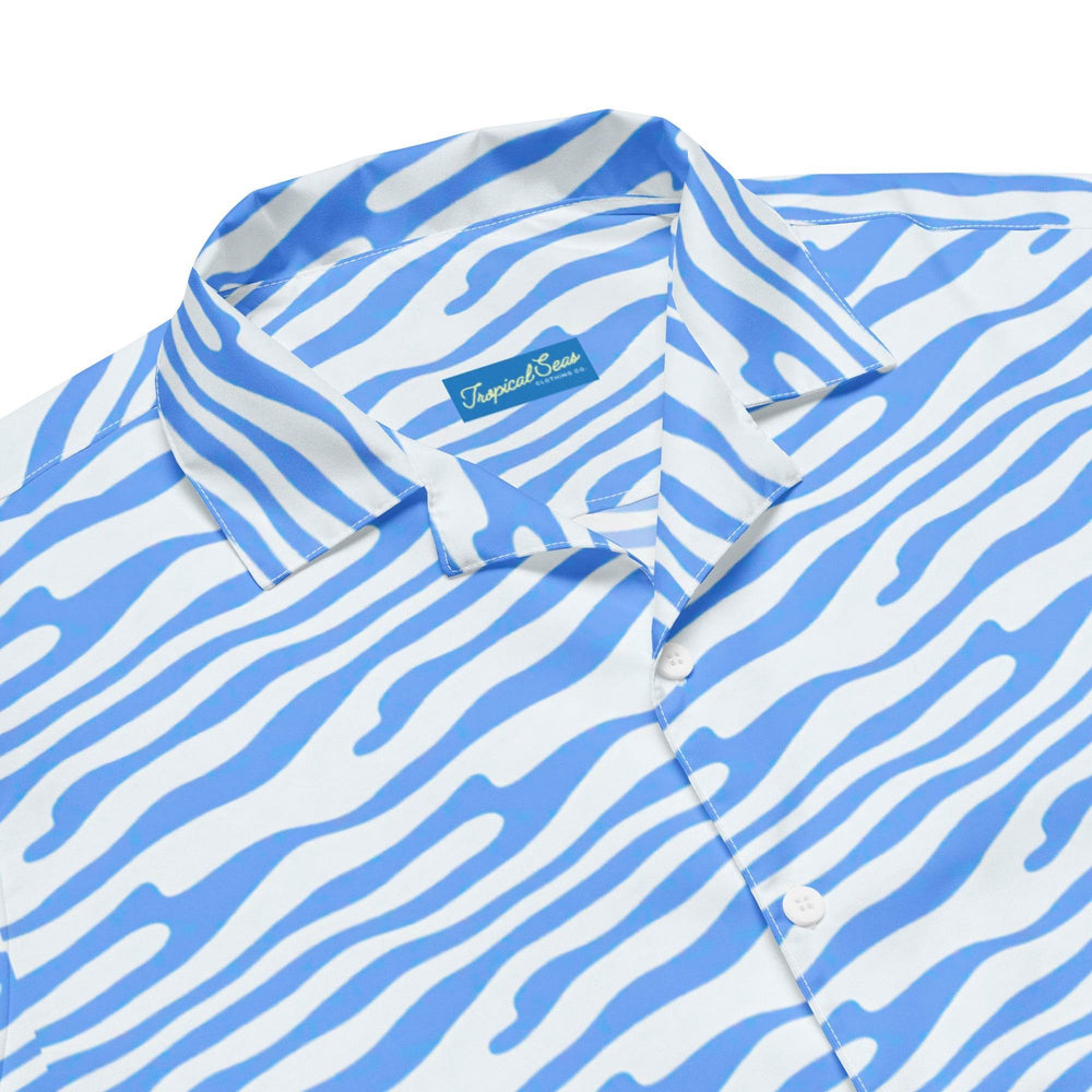 Ocean Blue Button Down Hawaiian Shirt - One Revolver Surfboards