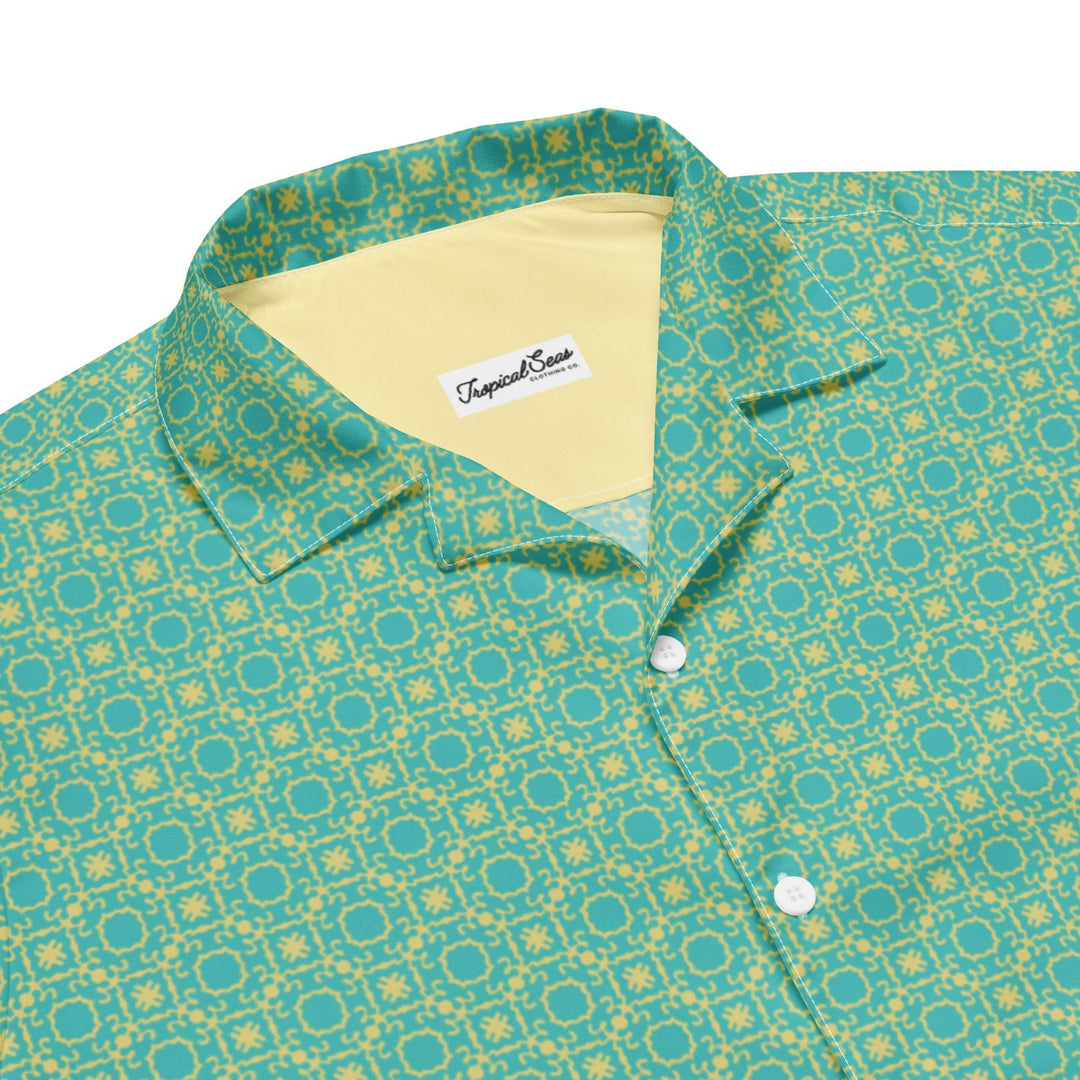 Palm Frond Prism Button Down Hawaiian Shirt - One Revolver Surfboards