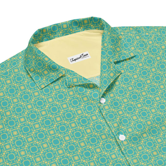 Palm Frond Prism Button Down Hawaiian Shirt - One Revolver Surfboards