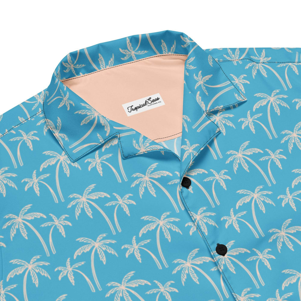 Palm Wave Oasis Button Down Hawaiian Shirt - One Revolver Surfboards