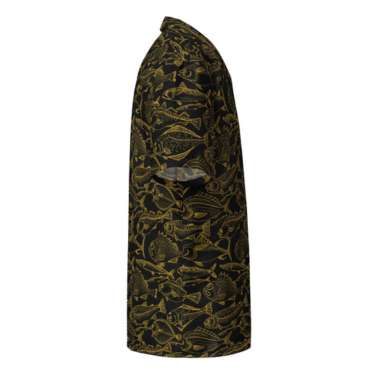Sea of Gold Riches Button Down Hawaiian Shirt - Casual Beach Shirts - One Revolver Surfboards