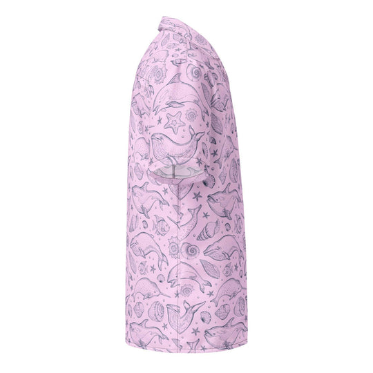 Pink Whale Pod Pattern Hawaiian Shirt – IslandLux Vacation Collection - One Revolver Surfboards