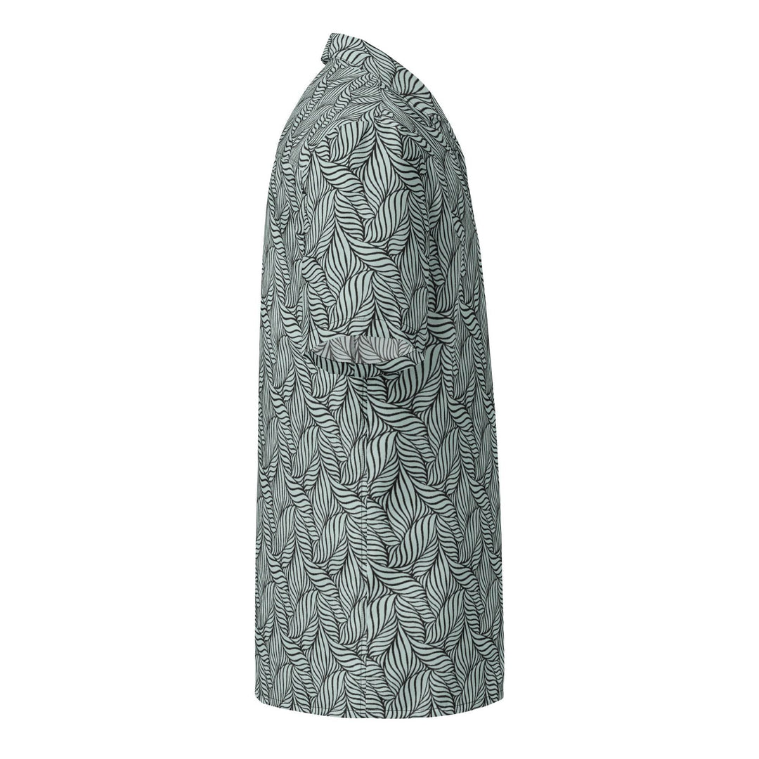 Grey Palm Button Down Hawaiian Shirt - One Revolver Surfboards
