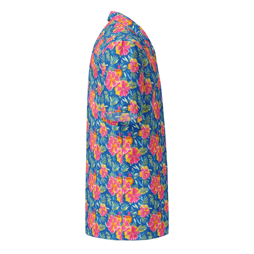 Hibiscus Lagoon Button Down Hawaiian Shirt - One Revolver Surfboards