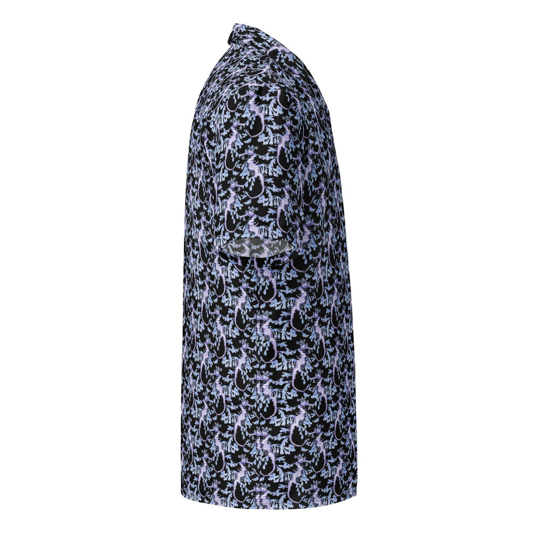 Dark Tide Tropical Black Hawaiian Shirt – Summer Ocean Button-Down - One Revolver Surfboards