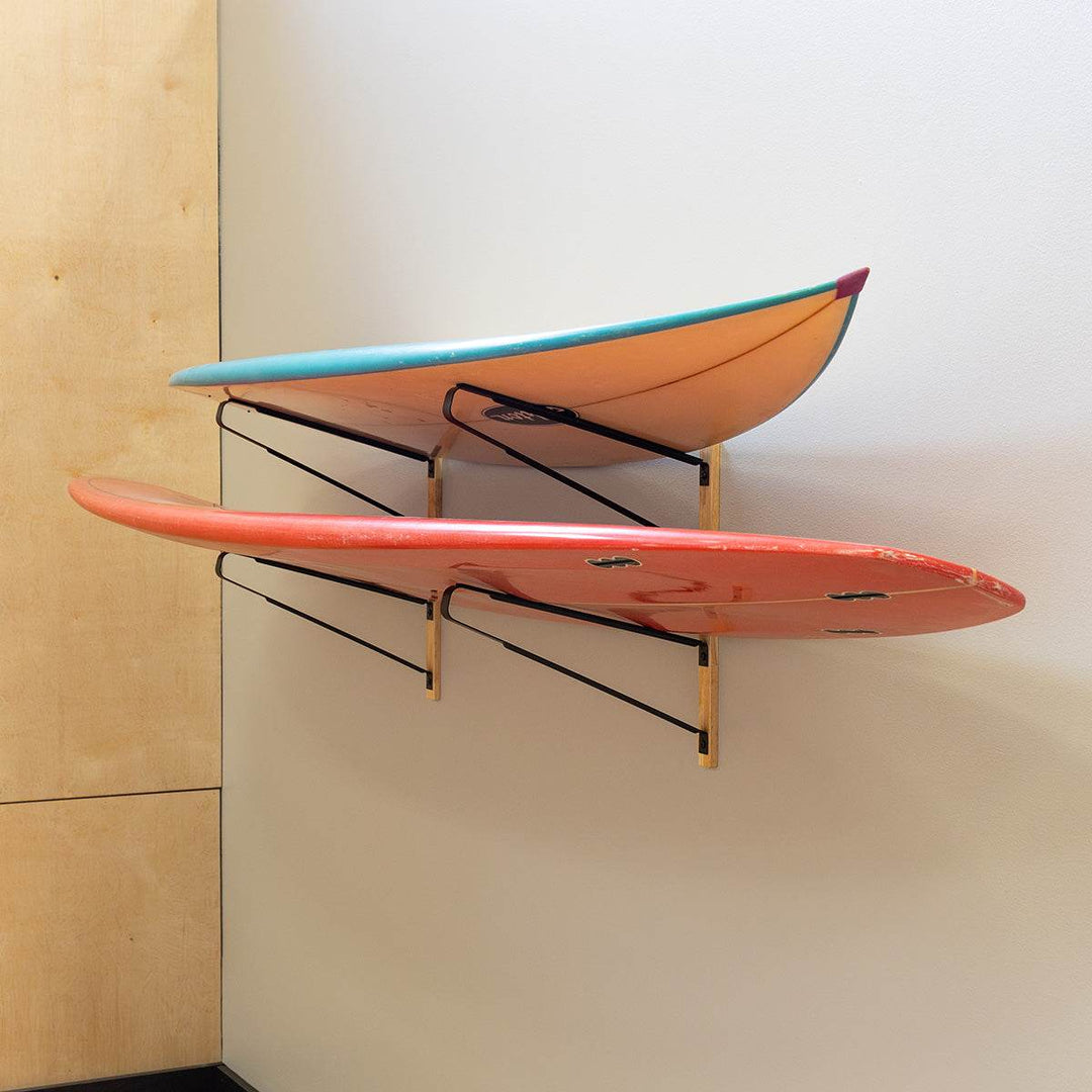 Avon Surfboard Wall Rack | 2 Levels - Wall Mounted - One Revolver Surfboards