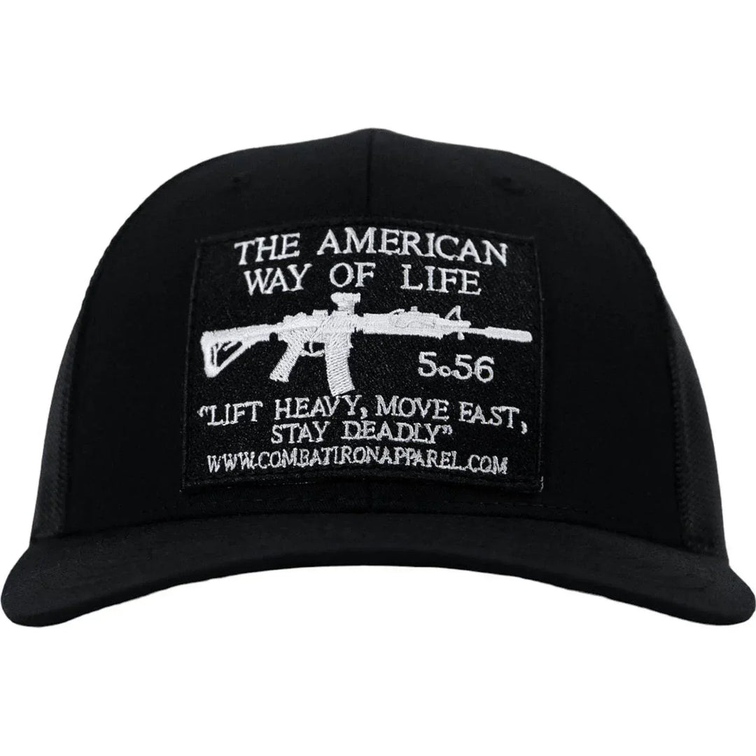 One Revolver Surfboards - American Way Of Life 5.56 Black Patch Edition Mid-Profile Mesh Snapback HEADWEAR