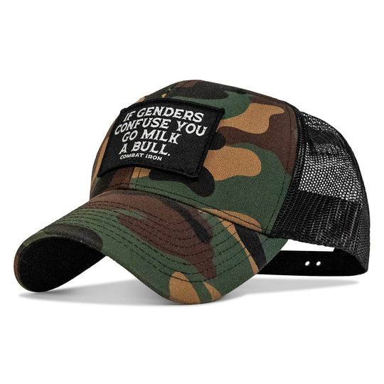 If Genders Confuse You, Go Milk A Bull Patch Snapback Hat - One Revolver Surfboards