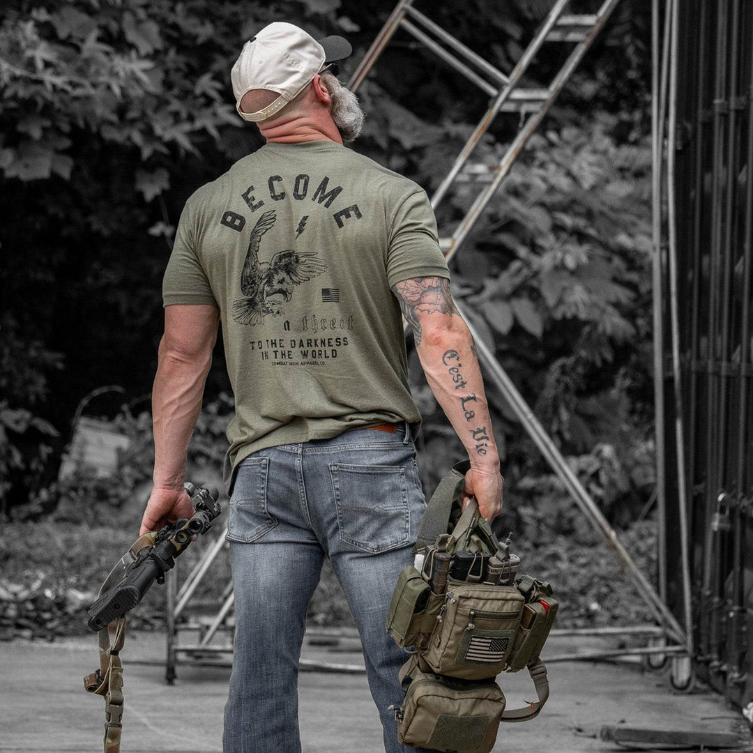 Become A Threat To The Darkness Men's T-Shirt - One Revolver Surfboards