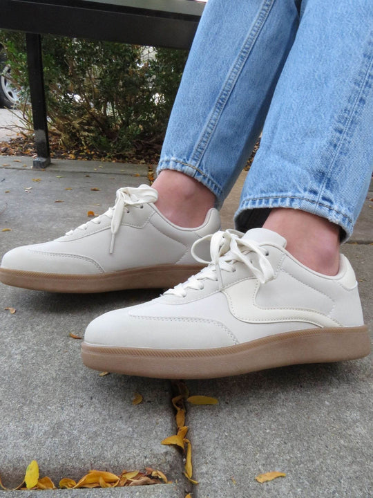Beige Remus Lace Up Sneakers - One Revolver Surfboards