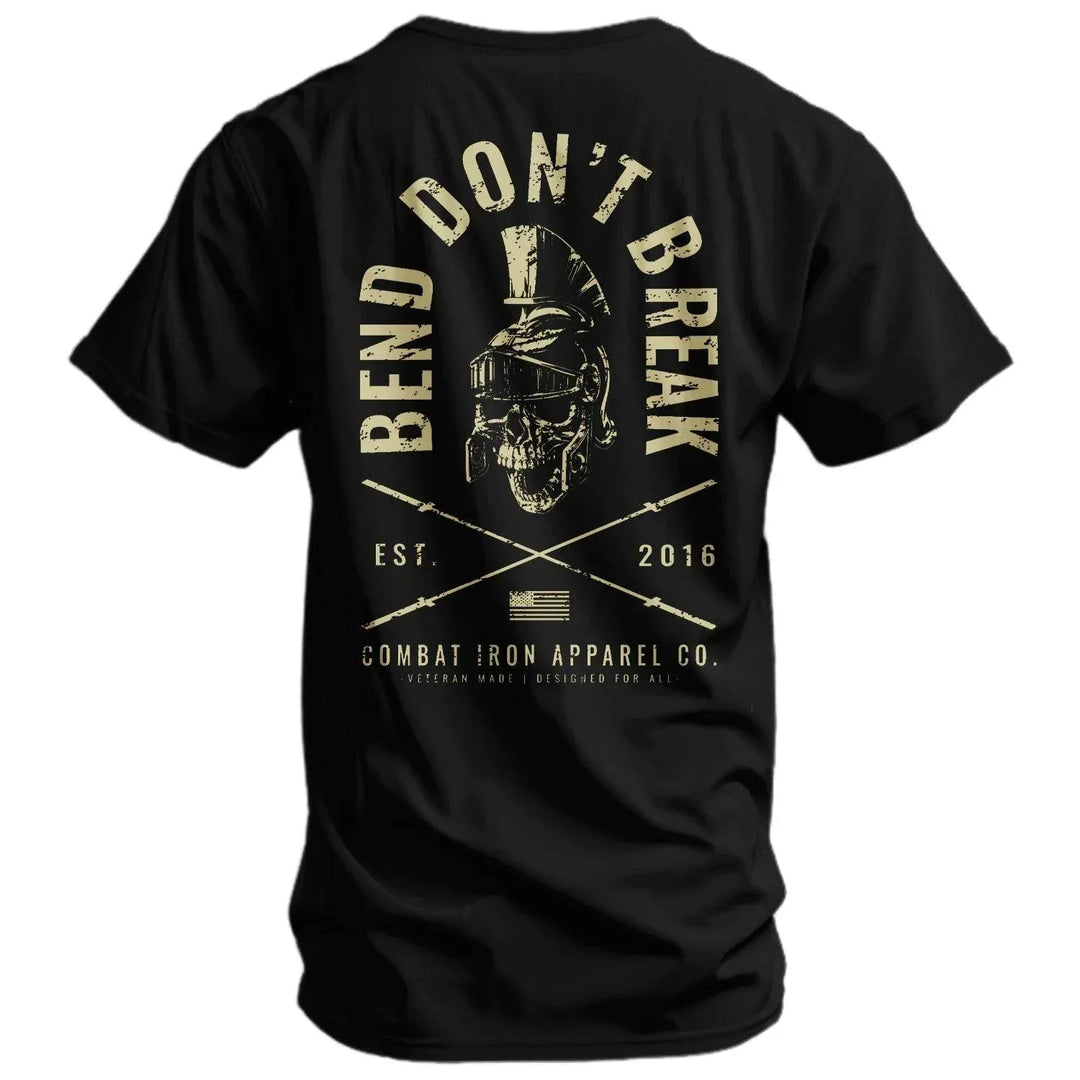 One Revolver Surfboards - Bend Don't Break Barbell Skull Men's T-Shirt GRAPHIC T-SHIRT